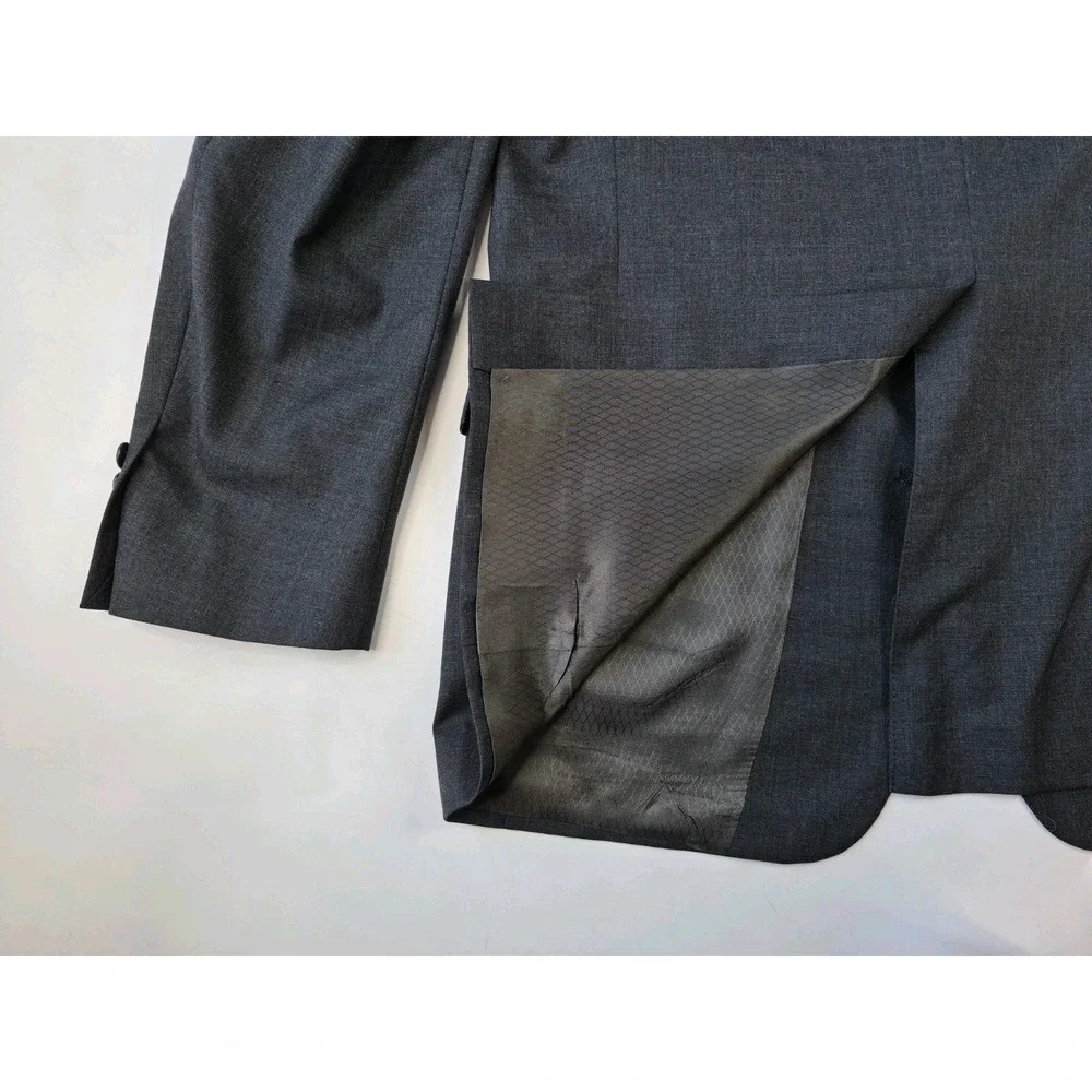 Hart Schaffner Marx Mens Wool Sports Coat 42L Gray Made in USA 2 Button V703